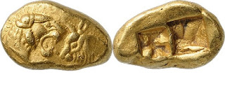 M.Ö. 561-546 KROISOS, Lydia Krallığı Sardes.  Aslan ve boğa. Tahmini: 10.000 EUR